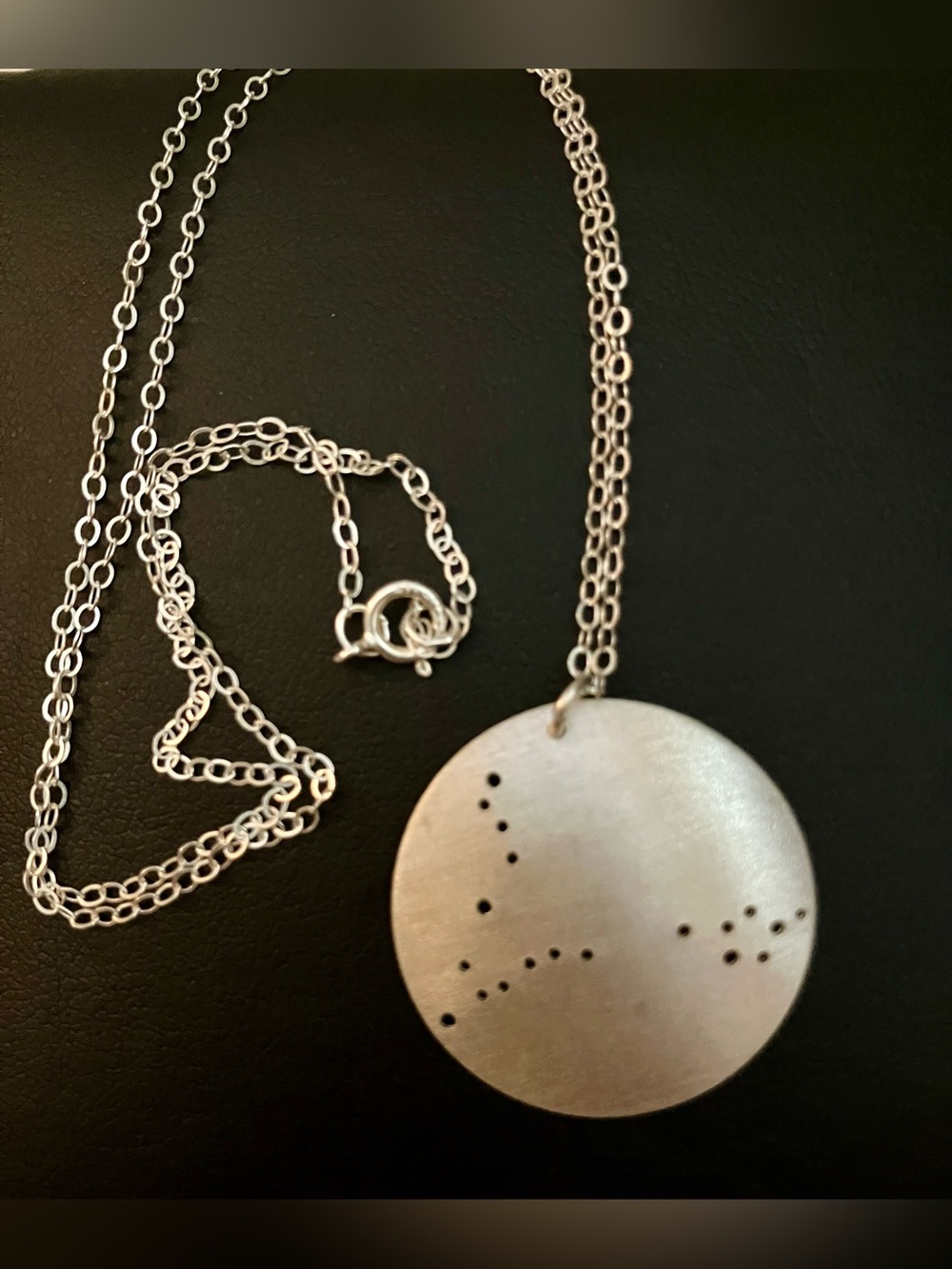 Pisces Zodiac Constellation Silver Pendant and Chain Unisex